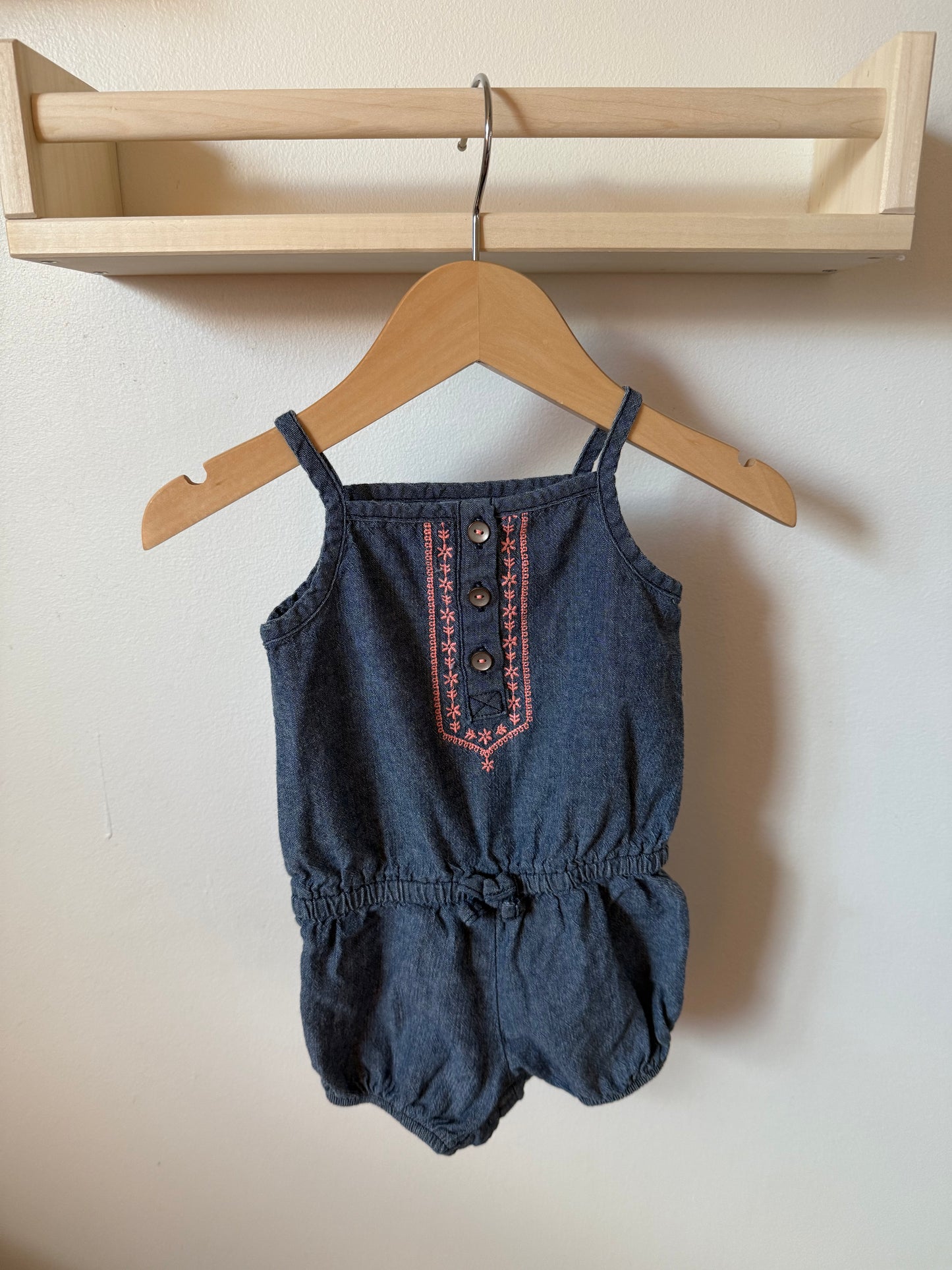 CARTERS DENIM ROMPER 9M