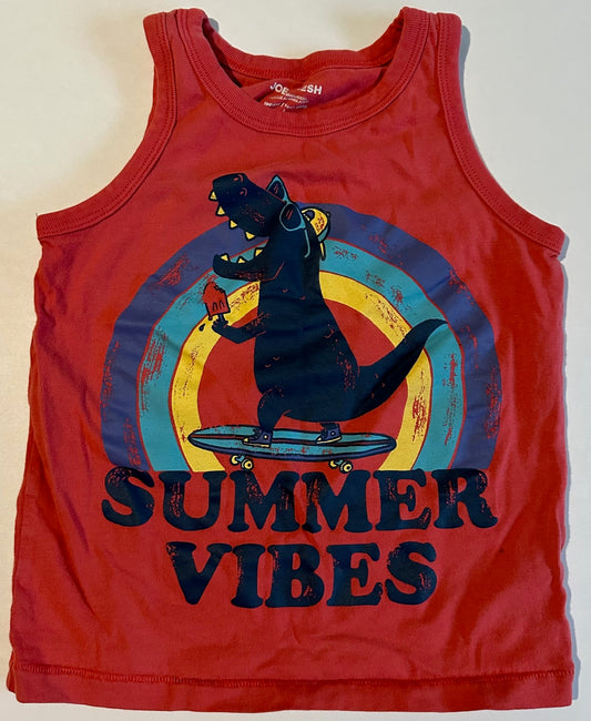 Joe Fresh, "Summer Vibes" Dinosaur Muscle Shirt - Size 4T