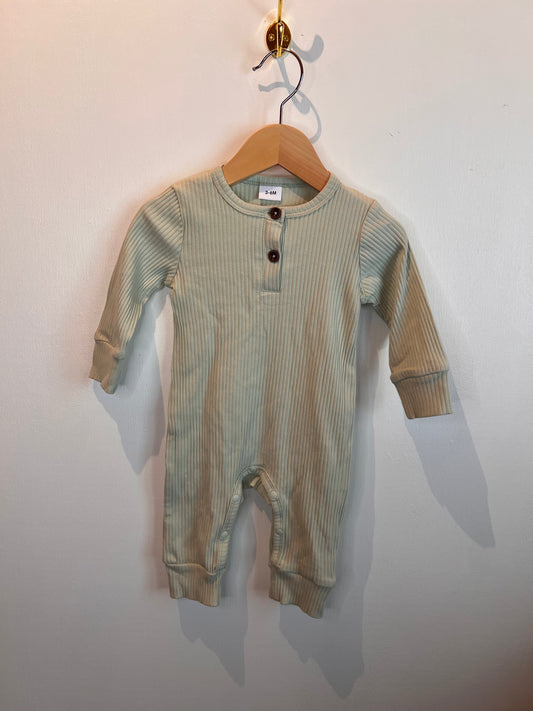 MINT BUTTON SLEEPER 3-6M