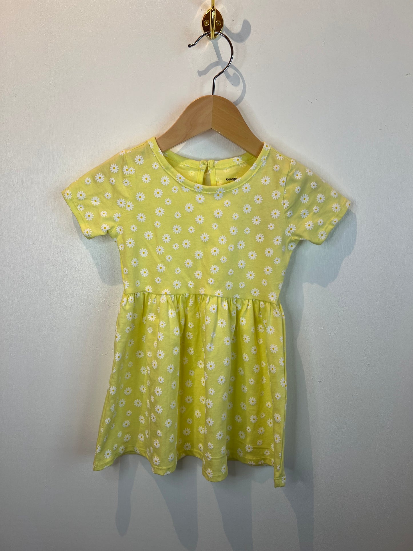NEW GEORGE YELLOW DAISY DRESS 12-18