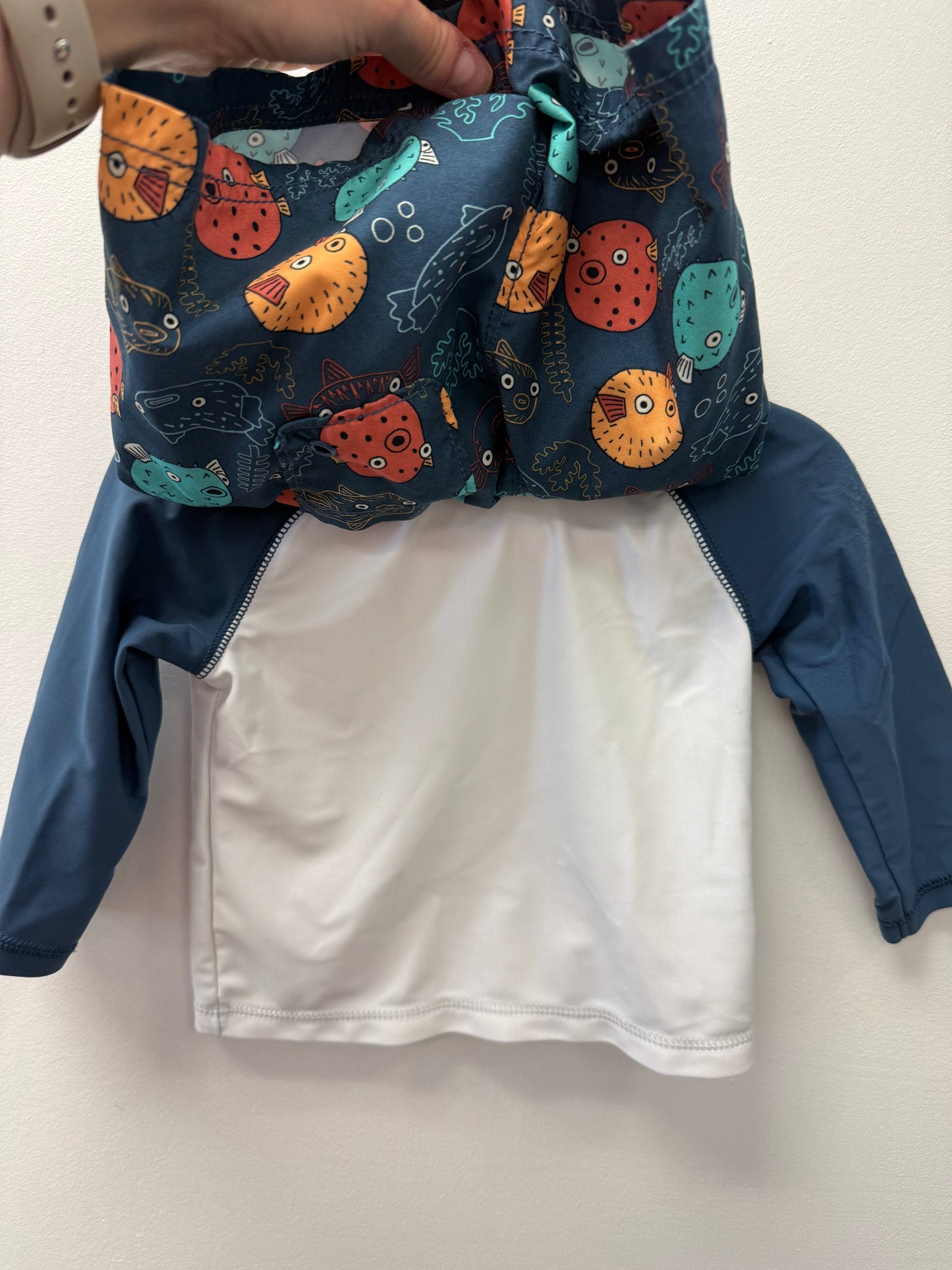 OLD NAVY PUFFER FISH BATHING SUIT SIZE 6-12M