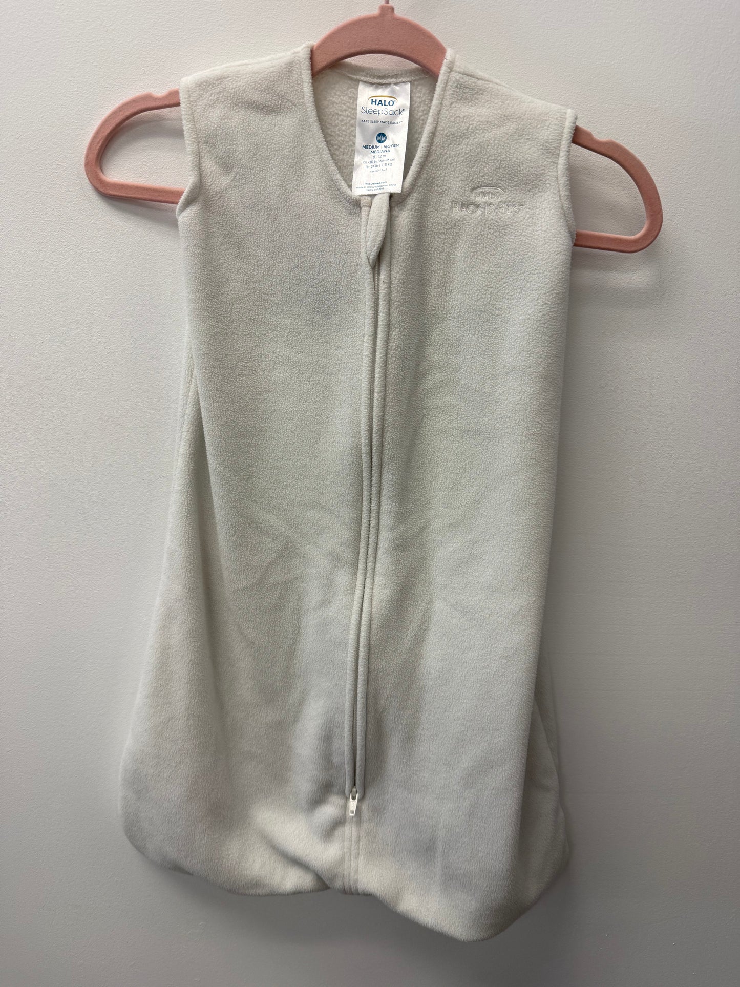 HALO FLEECE SLEEPSACK SIZE 6-12M (WHITE)