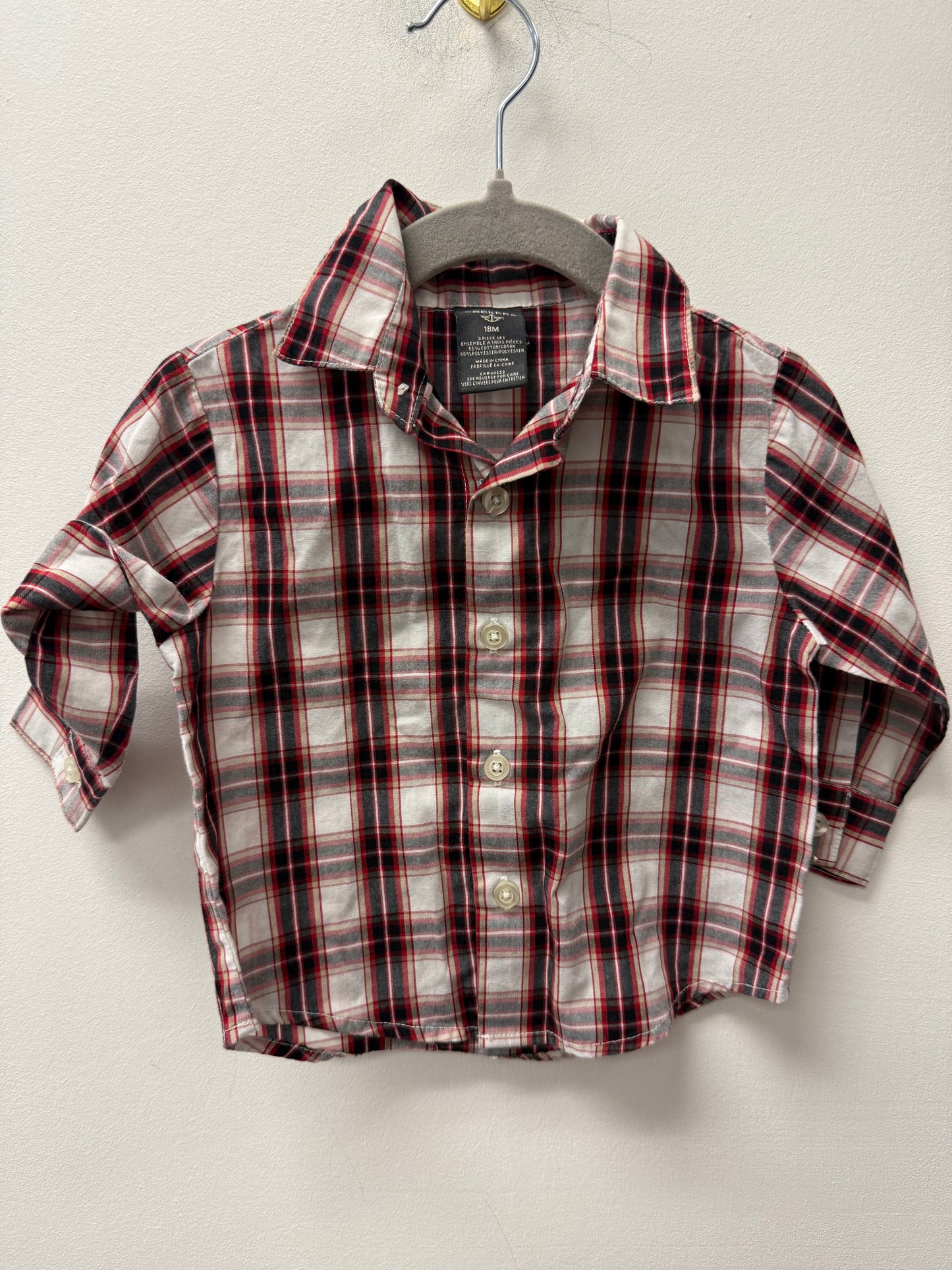 DOCKERS RED PLAID SIZE 18M