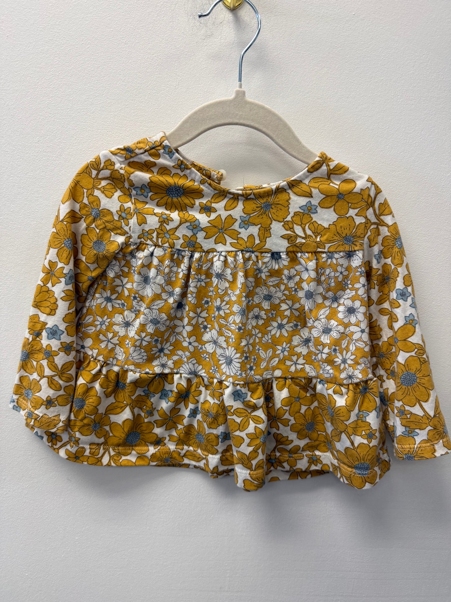 CARTERS YELLOW FLORAL SHIRT SIZE 18M
