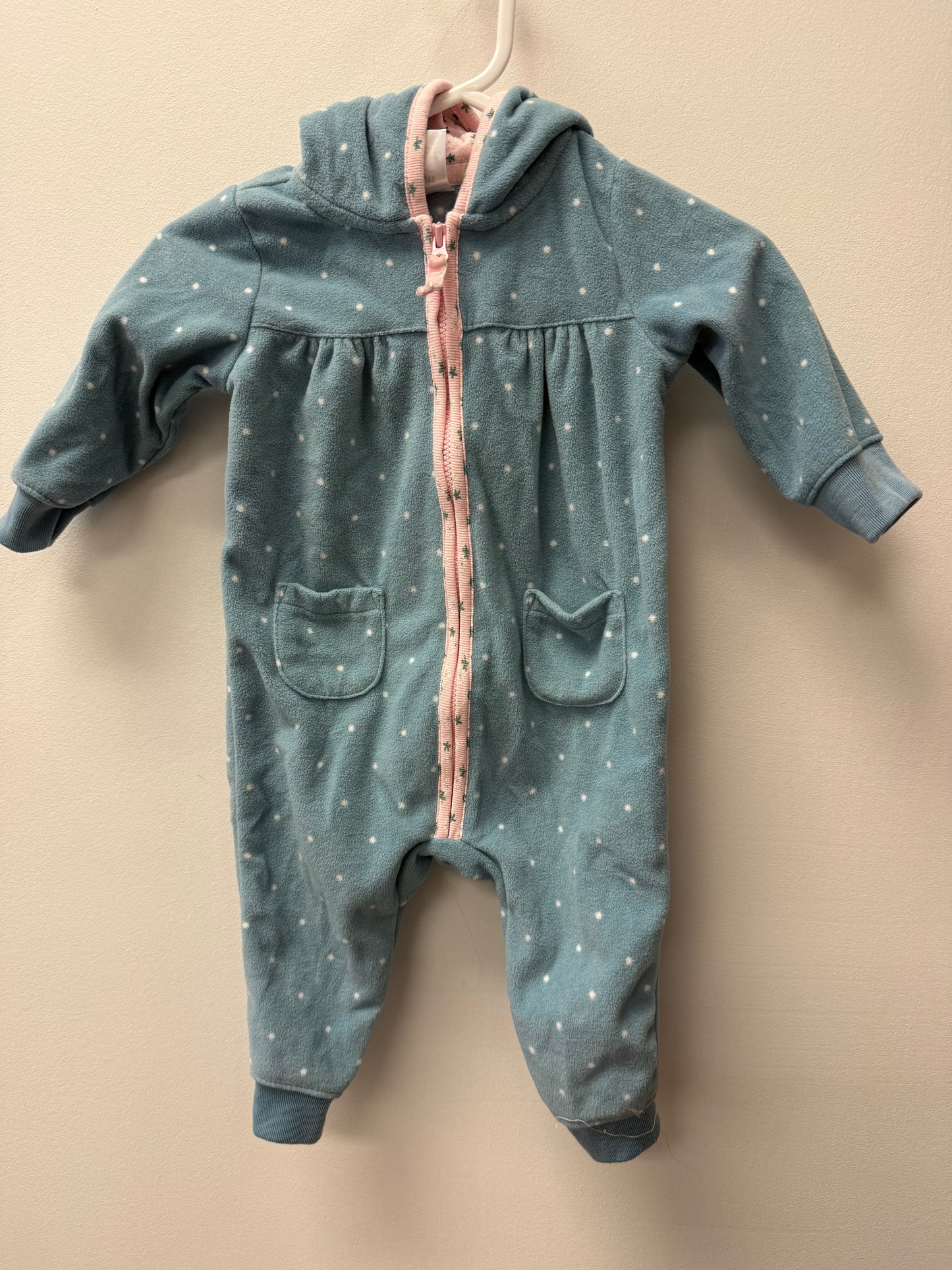 CARTERS FLEECE HOODED ONE PIECE SIZE 6M