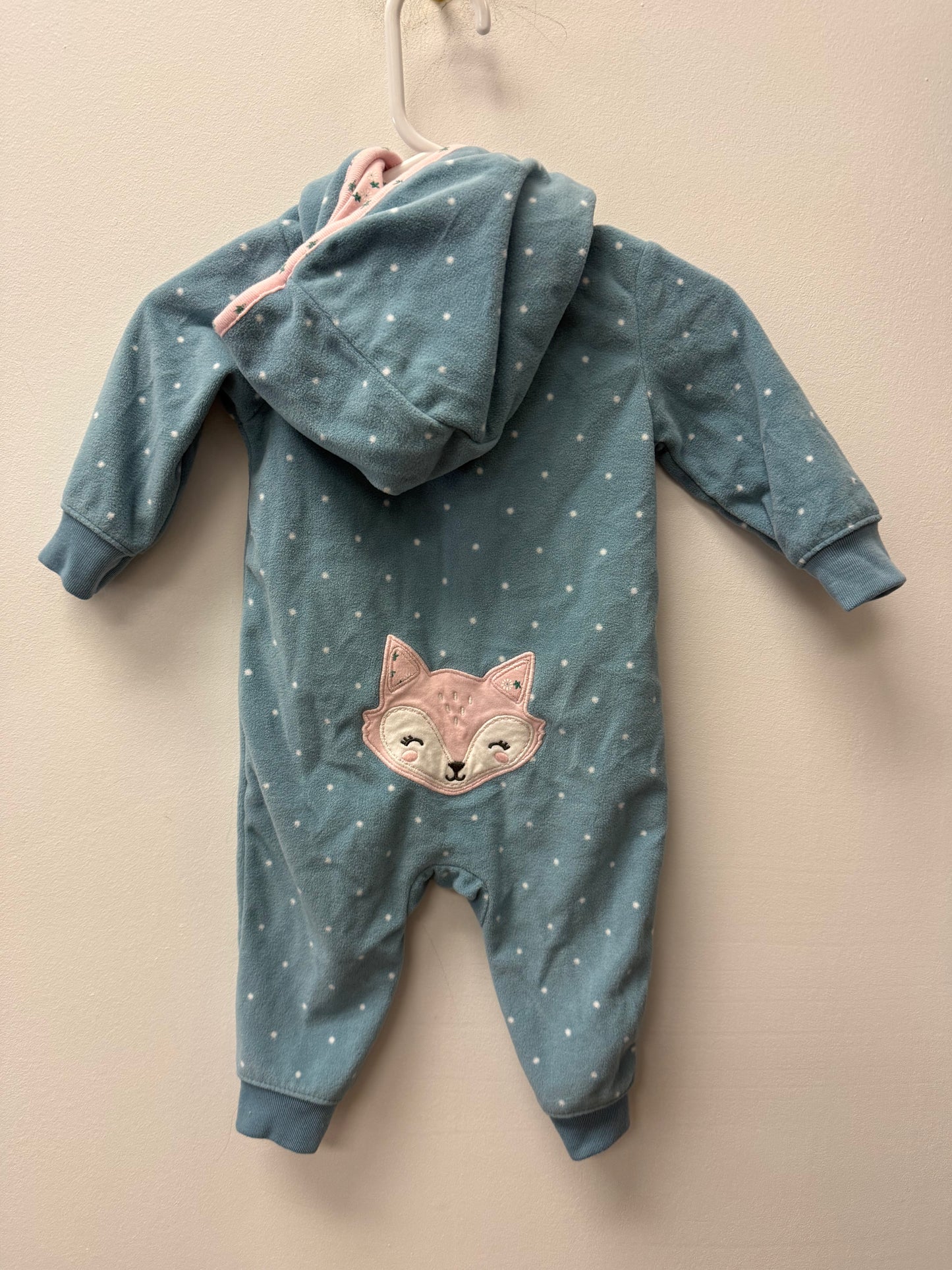 CARTERS FLEECE HOODED ONE PIECE SIZE 6M