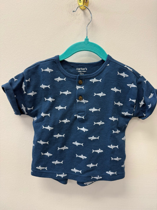 NWOT CARTERS SHARK SHORTS OUTFIT SIZE 12M
