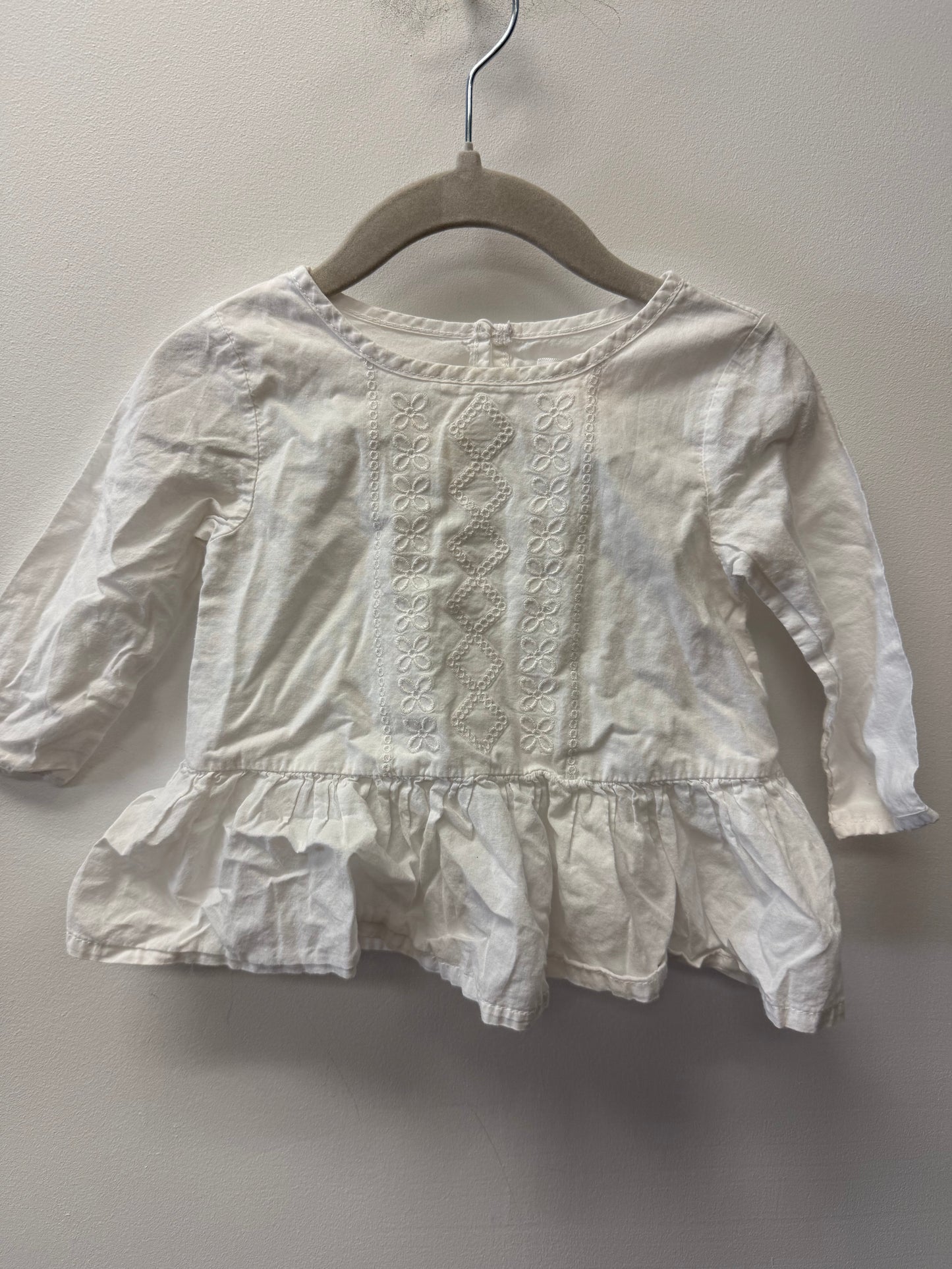 JOE FRESH WHITE BLOUSE SIZE 6-12M