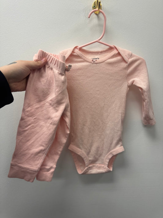 CARTERS PINK 2 PIECE OUTFIT SIZE 9M