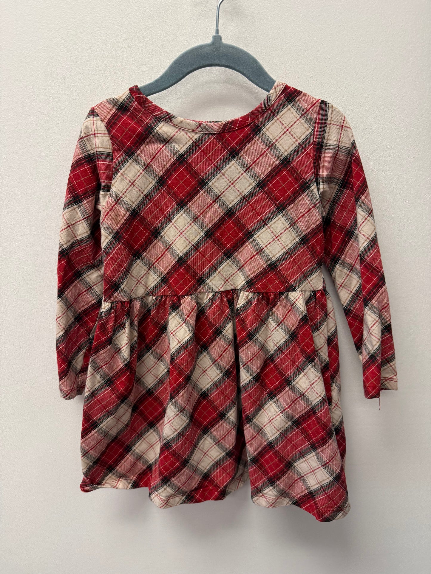 H&M RED PLAID DRESS SIZE 3-4T
