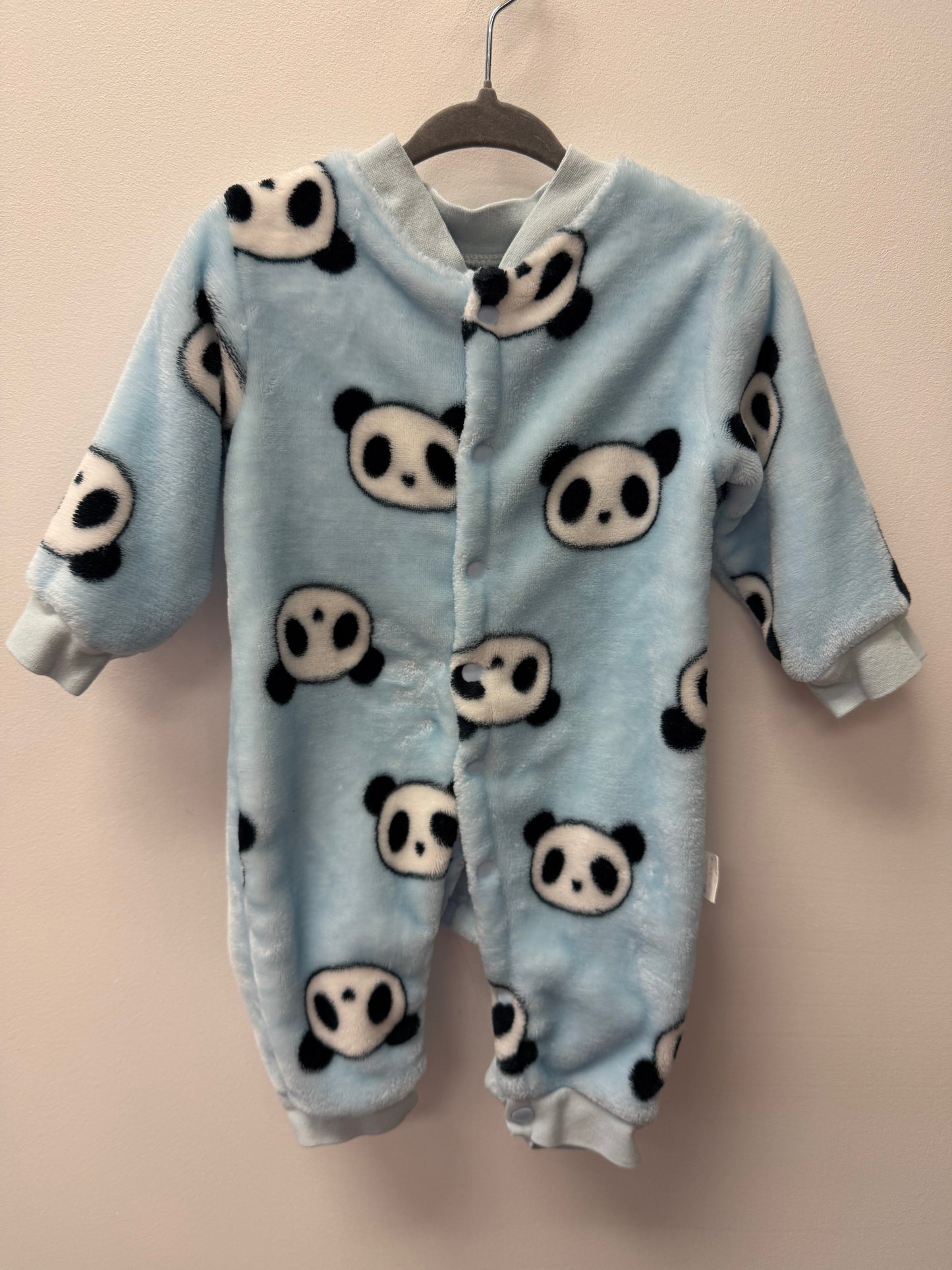 PANDA BEAR FUZZY ONE PIECE SIZE 3-6M