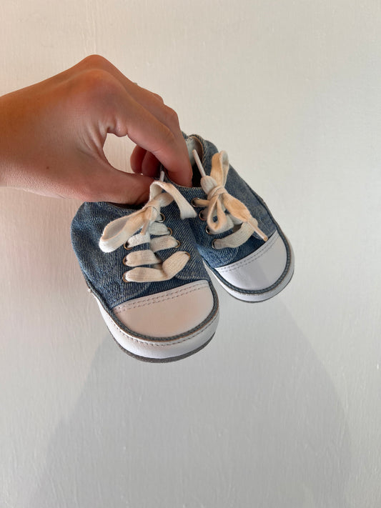DENIM TIE UP SHOES 4-6M