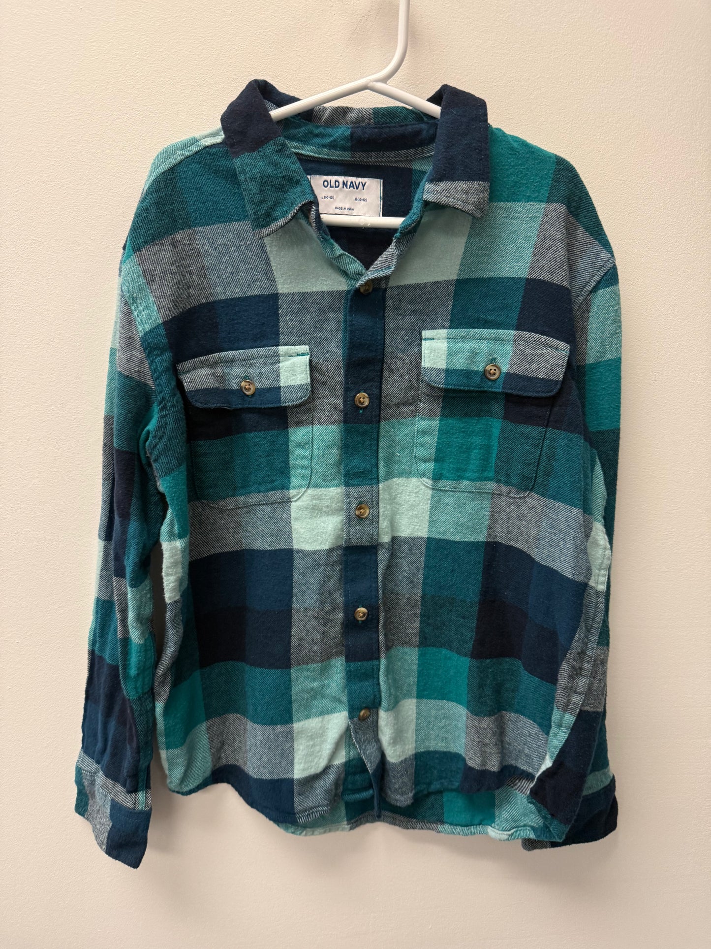 OLD NAVY BLUE FLANNEL SIZE 10-12