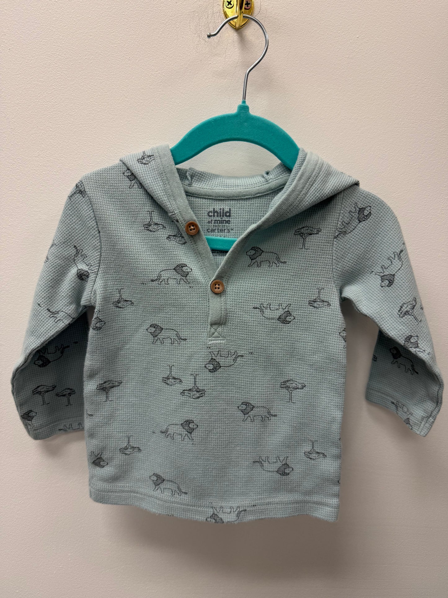 CARTERS LION HOODED SHIRT SIZE 12M