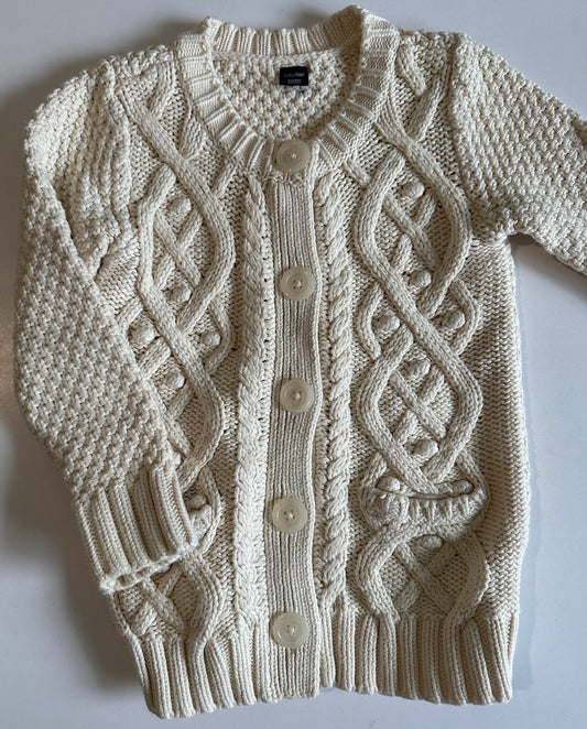 Baby Gap, Ivory Button-Up Knit Sweater - Size 4T