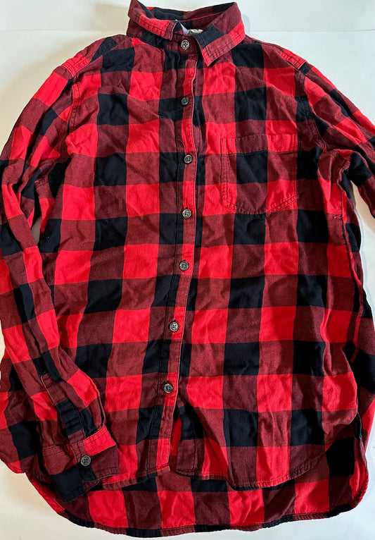 *Adult* Old Navy, Black and Red Buffalo Plaid Button-Up Classic Shirt - Size Small