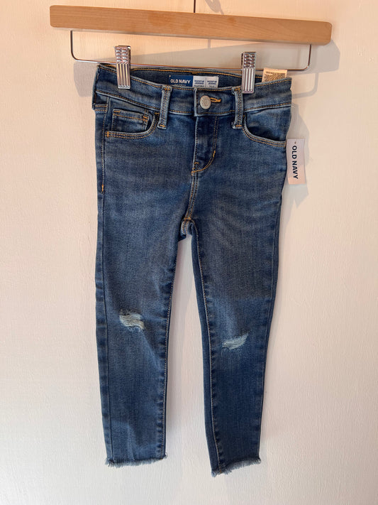 OLD NAVY NEW GIRLS DISTRESSED (RIP)SKINNY JEANS 4T