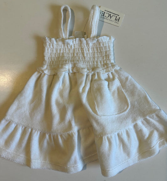*New* Children's Place, White Terry Cloth Dress - 6-9 Months