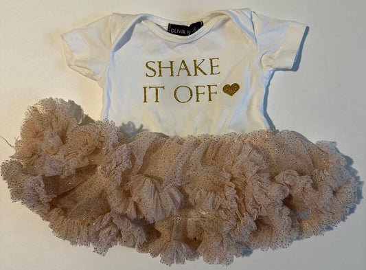 Olivia Rose, "Shake It Off" Onesie with Tutu Skirt - 0-3 Months