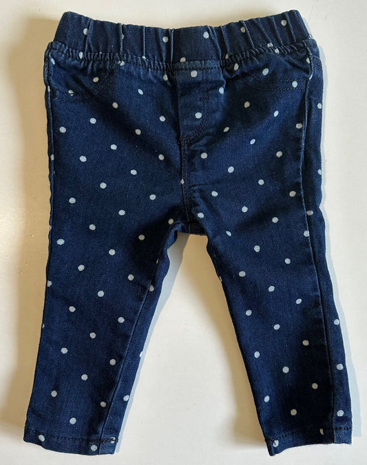 Joe Fresh, Dark Denim Polka-Dot Pull-On Jeans - 3-6 Months