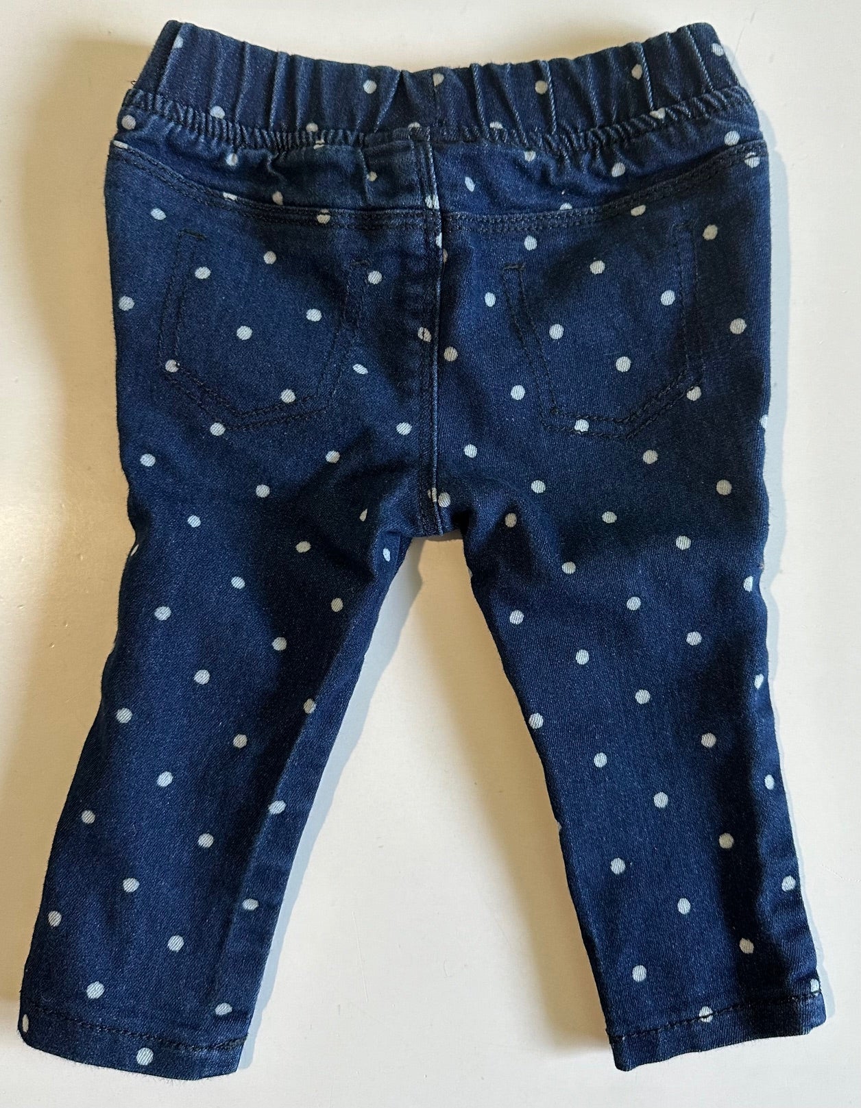 Joe Fresh, Dark Denim Polka-Dot Pull-On Jeans - 3-6 Months