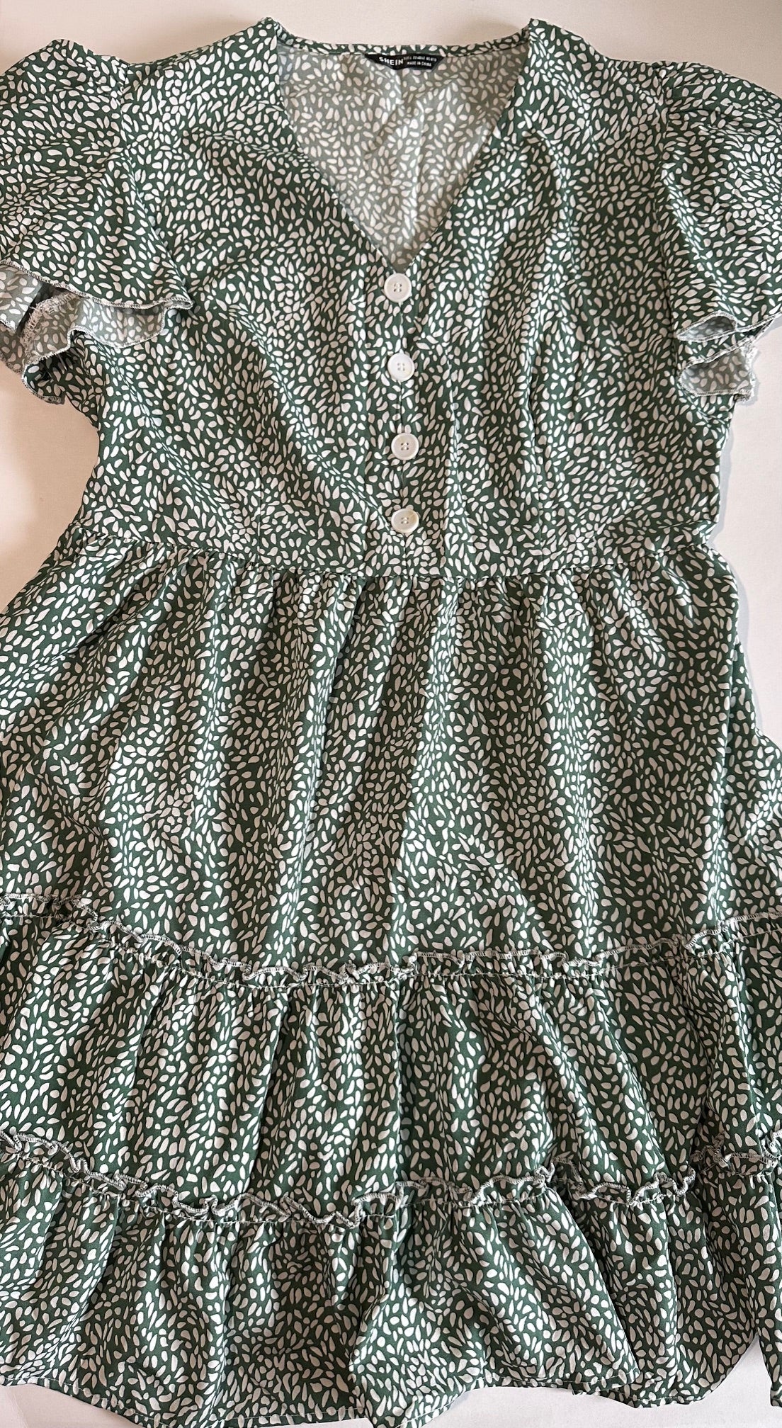 *Adult* Shein, Green and White Dress - Size Large