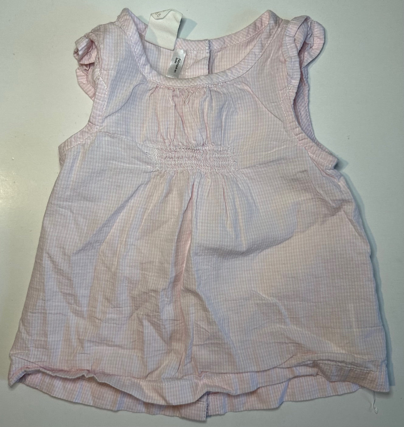 H&M, Pale Pink and White Top - 6-9 Months
