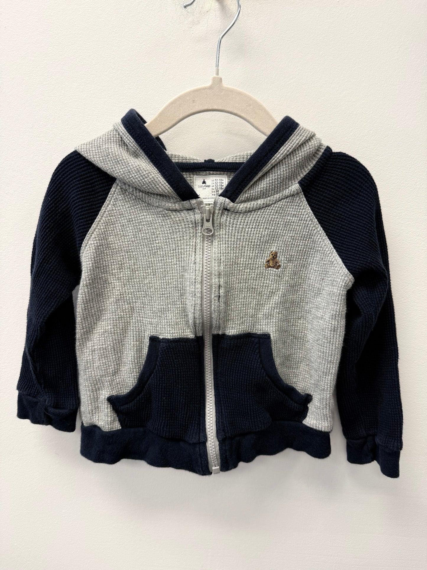 BABY CAP WAFFLE KNIT SWEATER SIZE 12-18M
