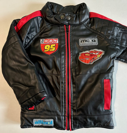 Disney Pixar, Black and Red Fleece-Lined Lightning McQueen Jacket - Size 3T