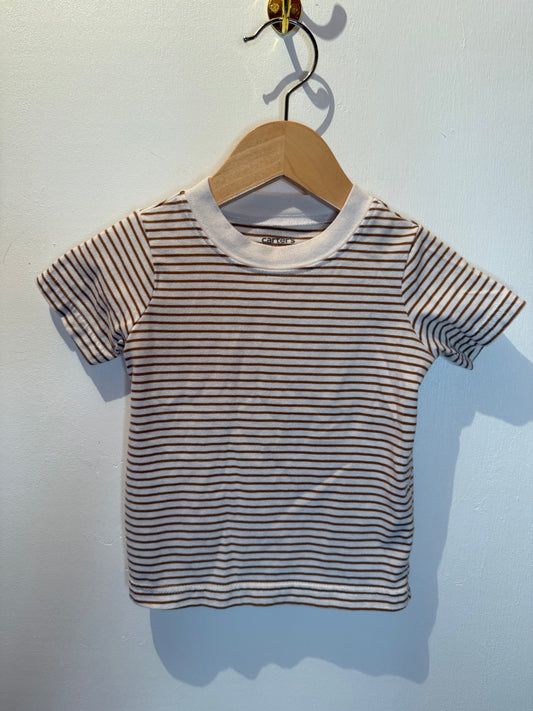 CARTERS BROWN STRIPPED SHIRT 18M