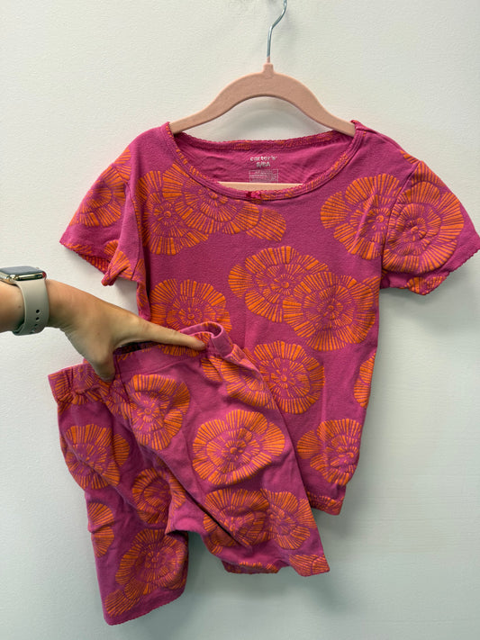 CARTERS PINK & ORANGE SHORTS SET PJ'S SIZE 8