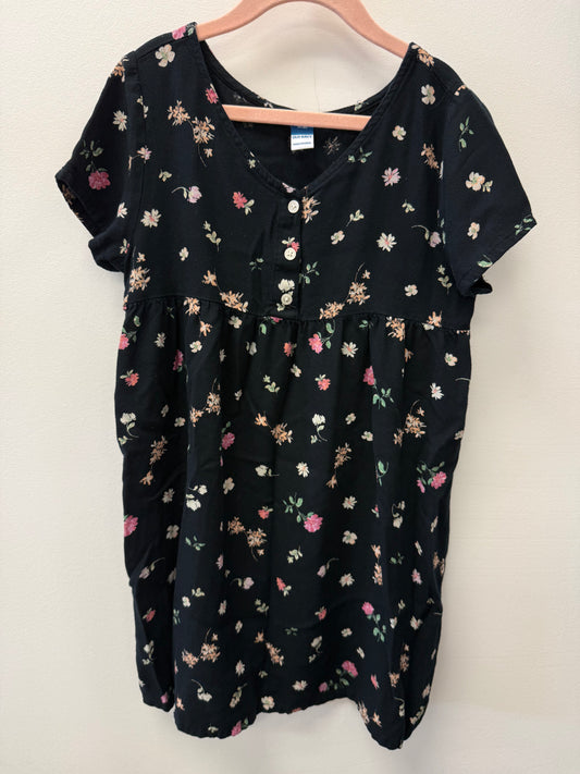 OLD NAVY BLACK FLORAL DRESS SIZE 8