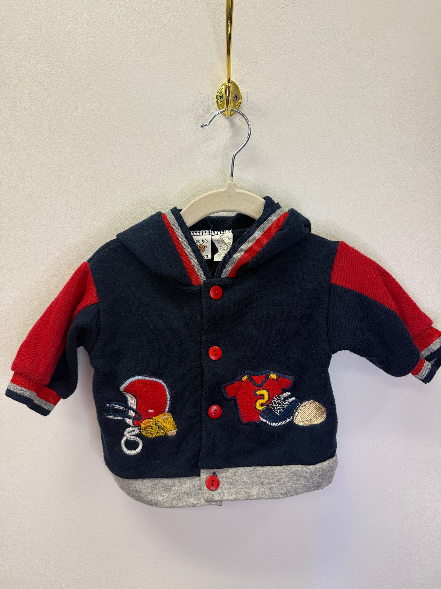 TEDDY'S CHOICE SPORTS SWEATER SIZE 3-6M
