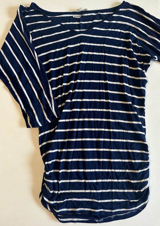 *Adult* Zenana Outfitters, Blue and White Striped Shirt - Size Small