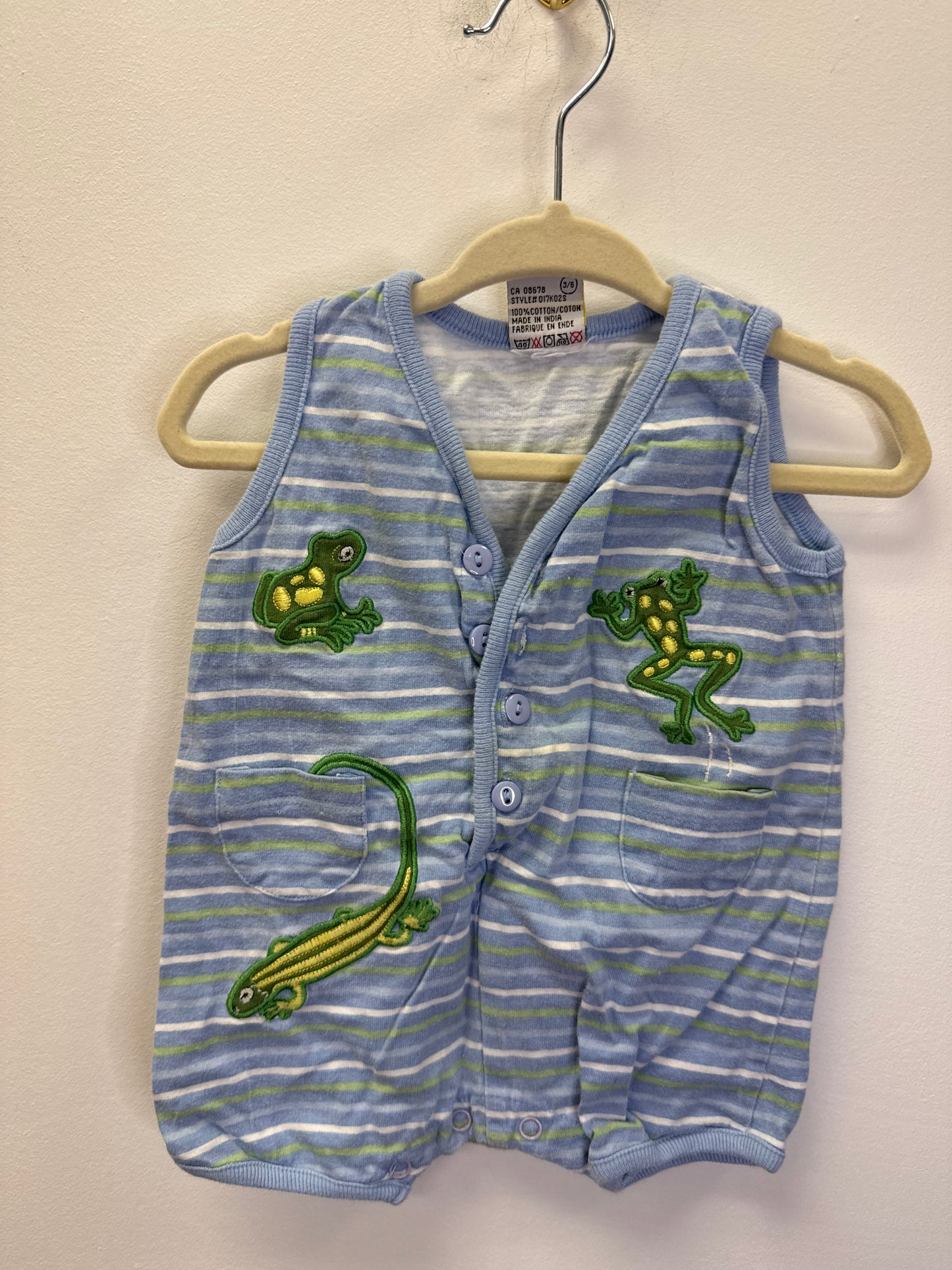 KINDERGEAR LIZARD ROMPER SIZE 3-6M