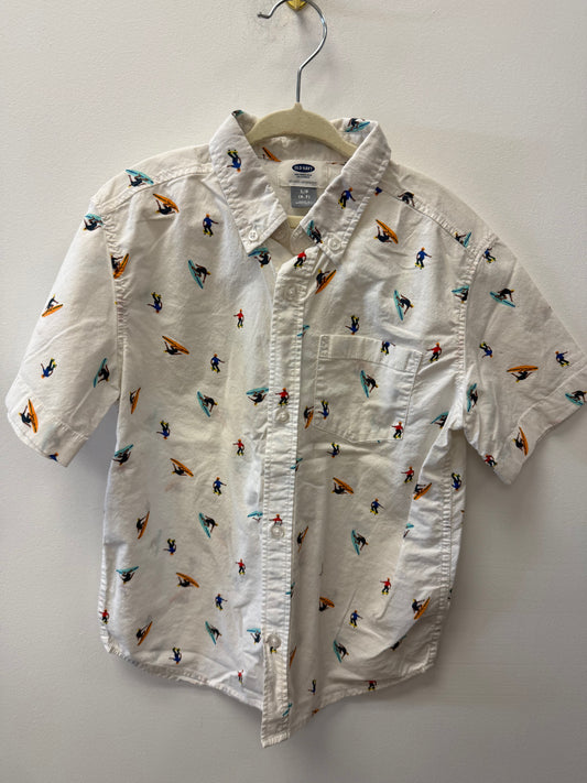 OLD NAVY BUTTON UP SURFER SHIRT SIZE 6-7