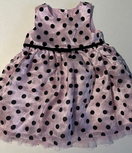 George, Pink and Black Polka-Dot Dress - 12-18 Months