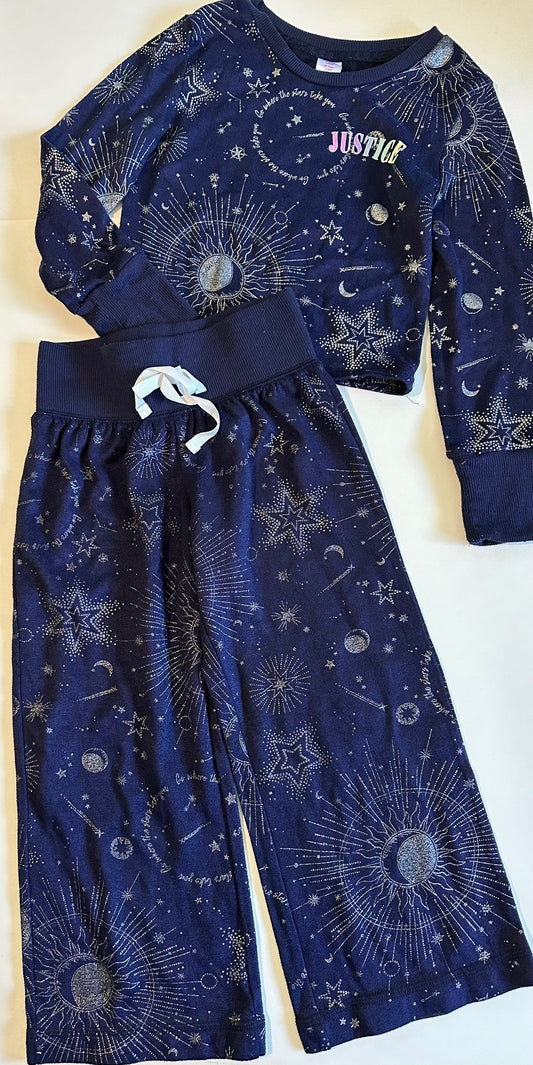 Justice, Two-Piece Blue Stars Pyjama Set - Size XS (5/6)