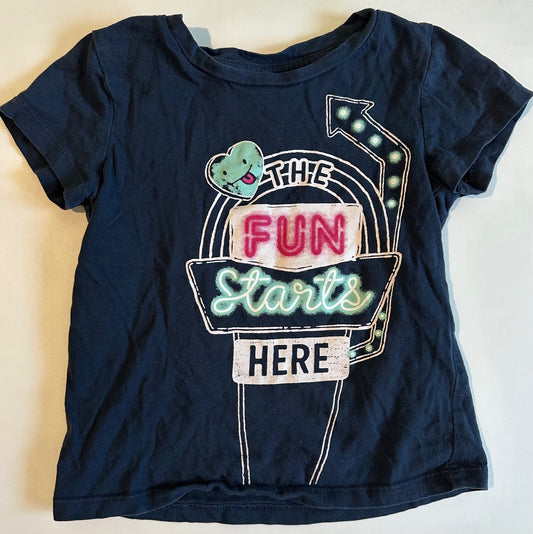 Joe Fresh, Dark Blue "The Fun Starts Here" T-Shirt - Size 4T