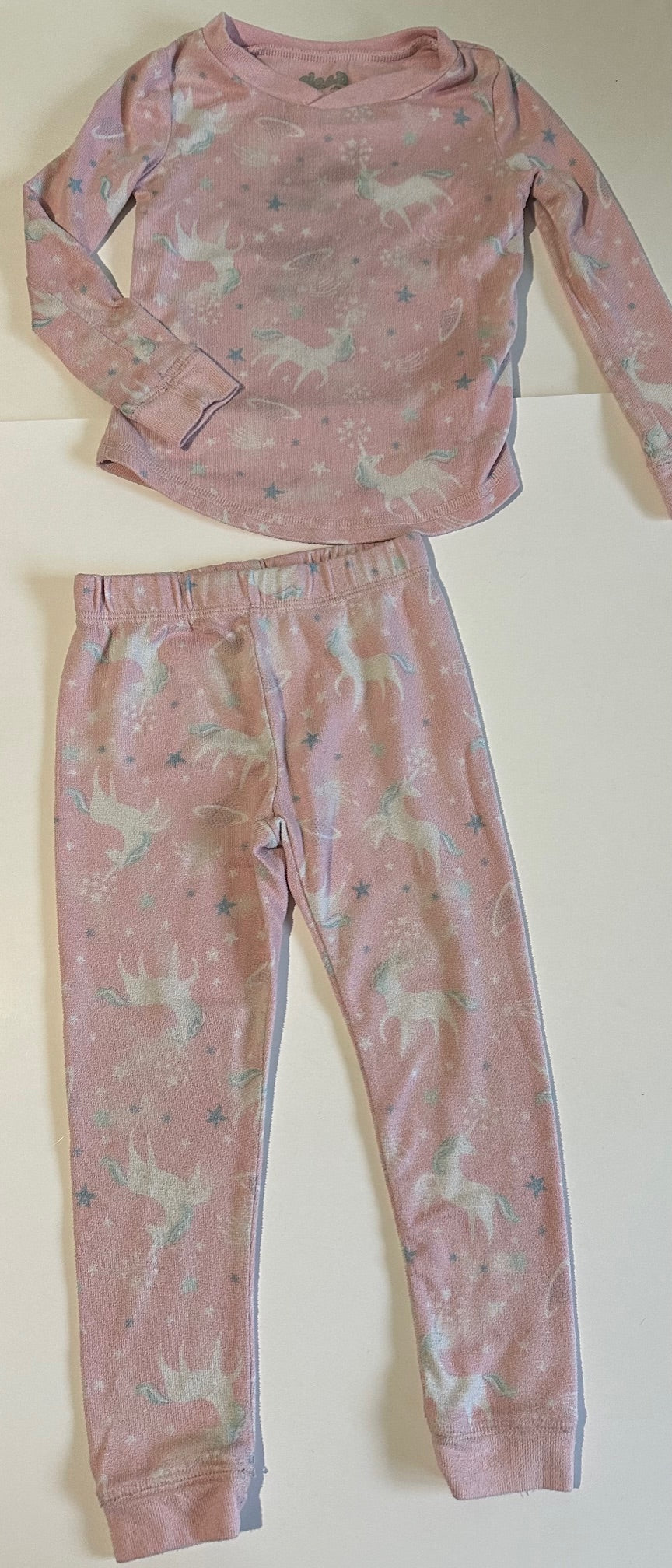 Play* Sleep On It, Two-Piece Pale Pink Unicorns Pyjamas - Size 4