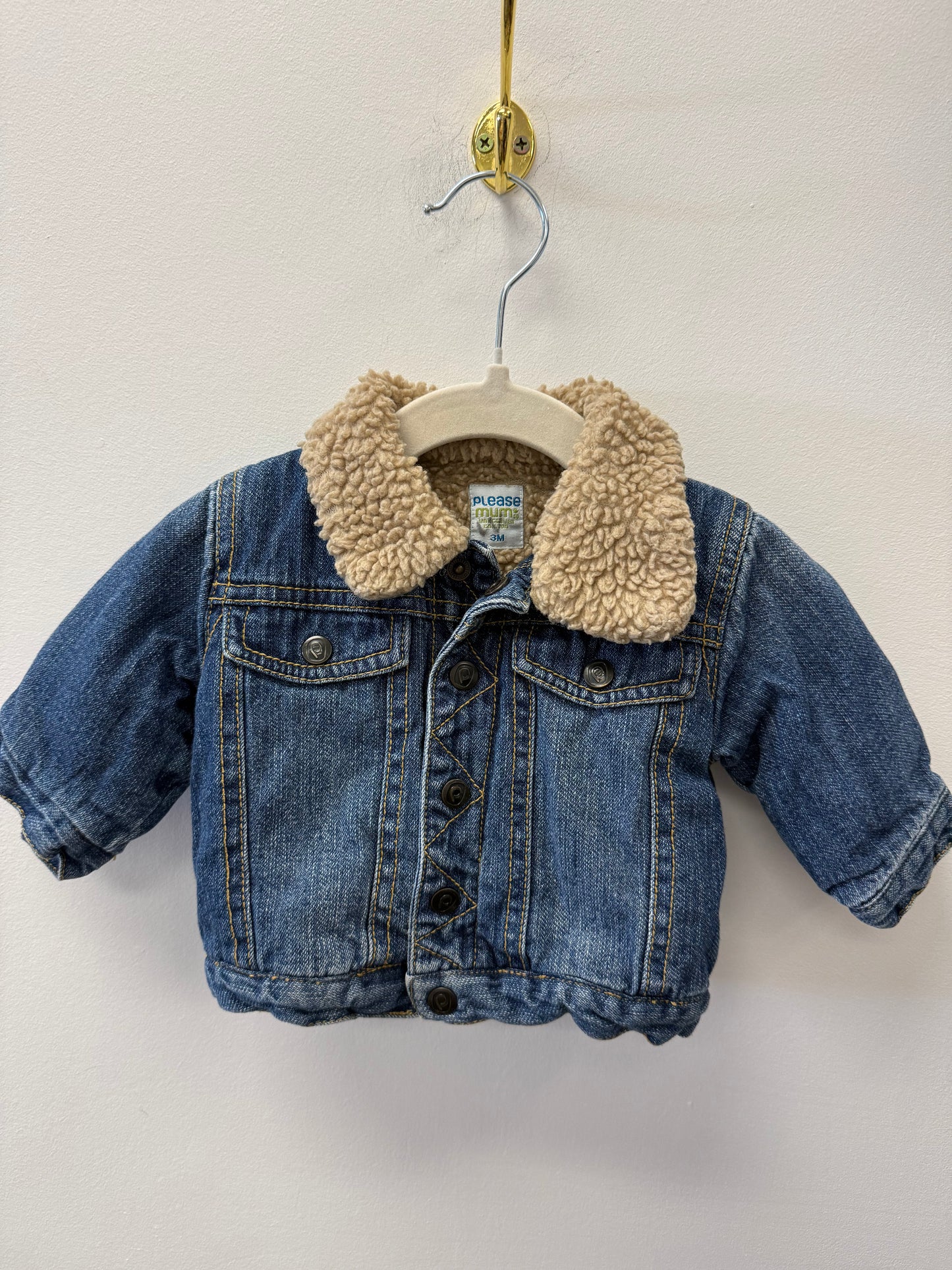 PLEASE MUM LINED DENIM JACKET SIZE 3M