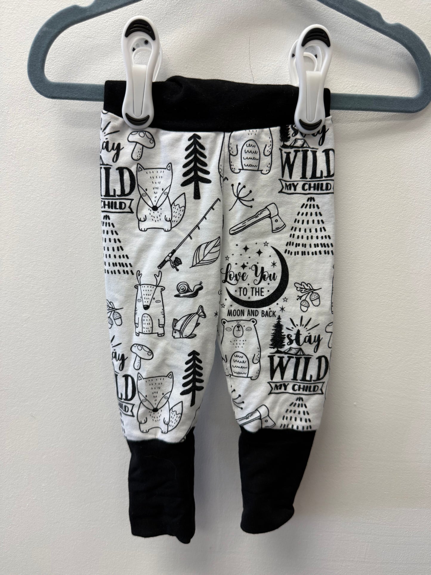 HAND SEWN GROW WITH ME PANTS SIZE 0-6M