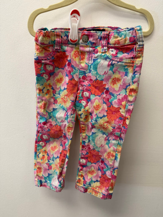 CHILDRENS PLACE FLORAL JEGGINGS SIZE 18-24M