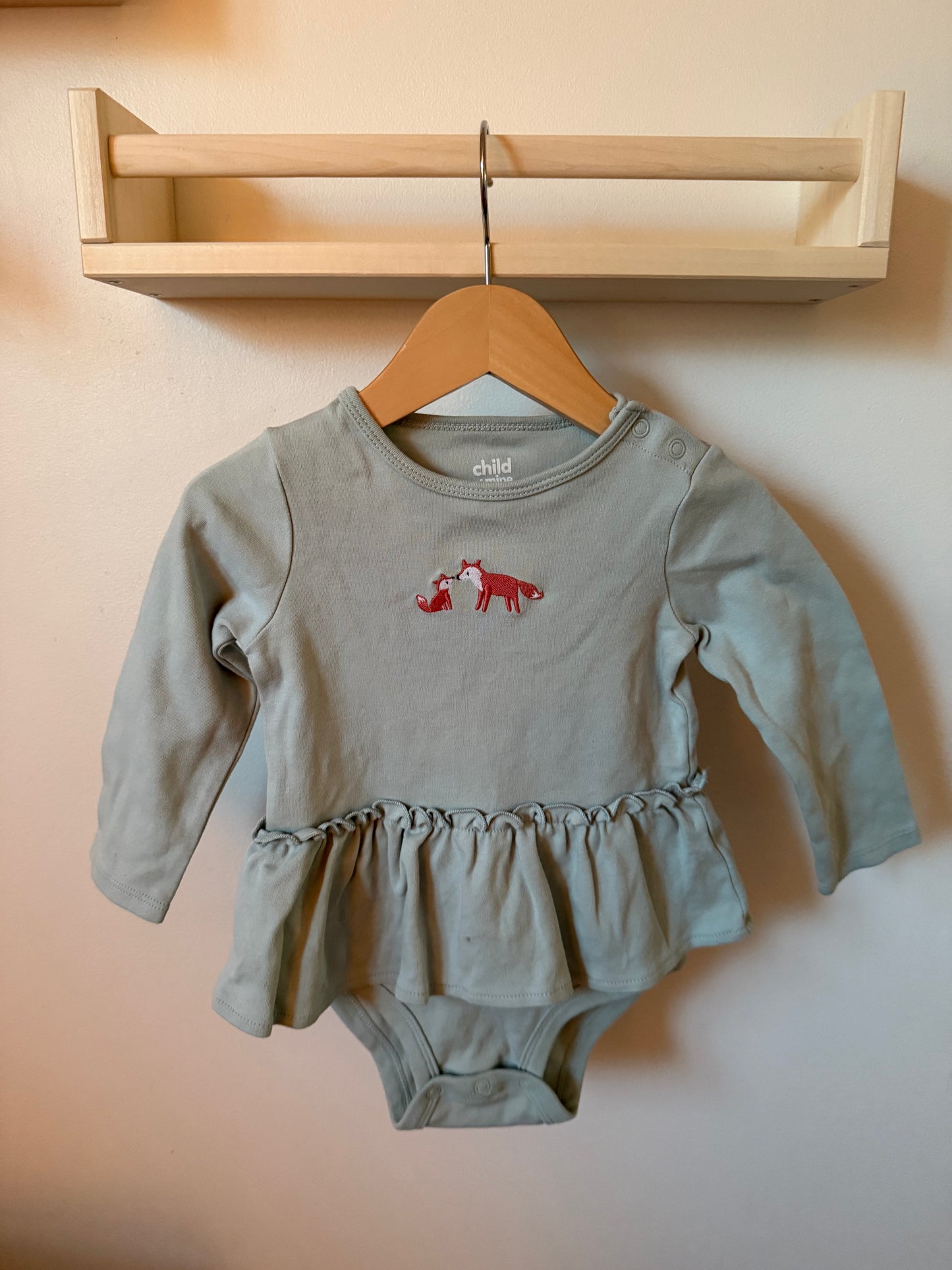 CARTERS FOX ONESIE DRESS 18M