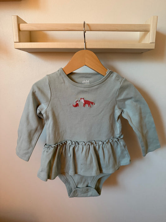 CARTERS FOX ONESIE DRESS 18M