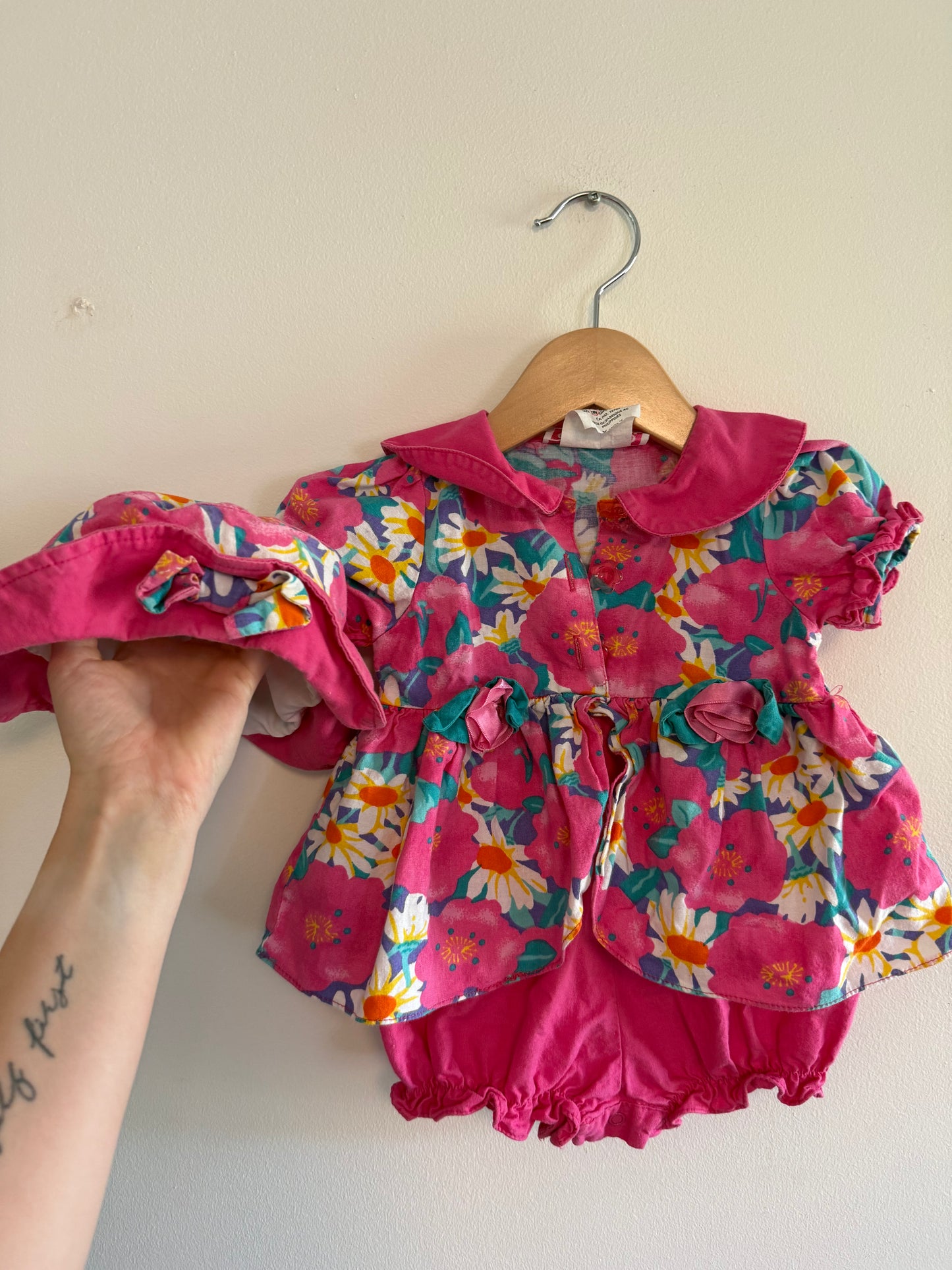 VINTAGE CB KIDS ROMPER & HAT SIZE 18M