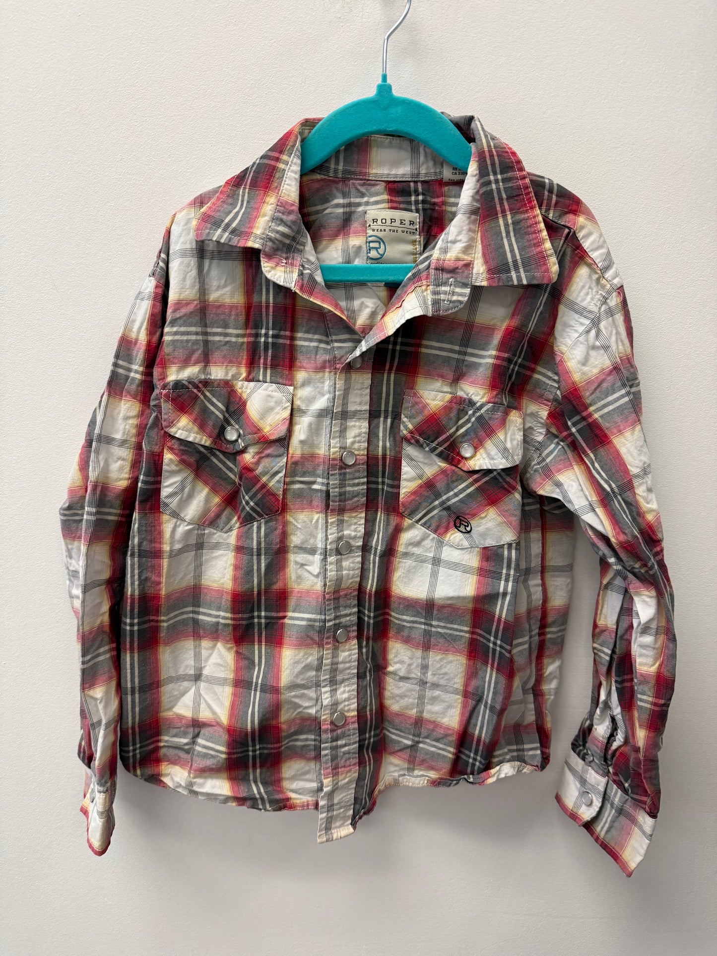 ROPER RED BUTTON UP SIZE 8-10