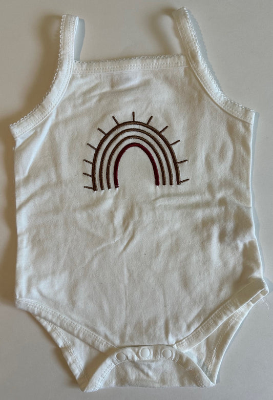 Unknown Brand, Off-White Rainbow Tank Top Onesie - 3-6 Months