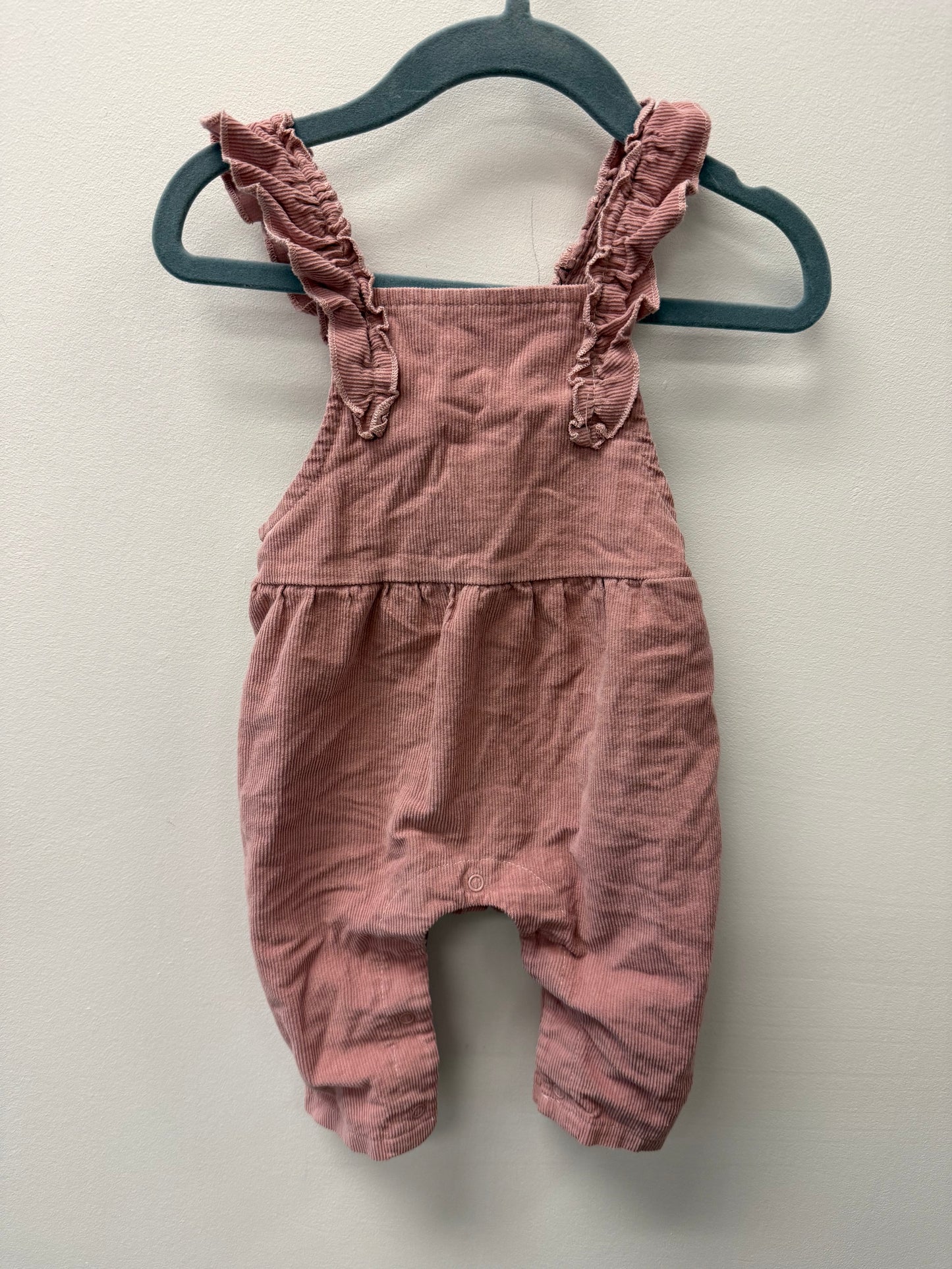 PL BABY PINK OVERALLS SIZE 6M