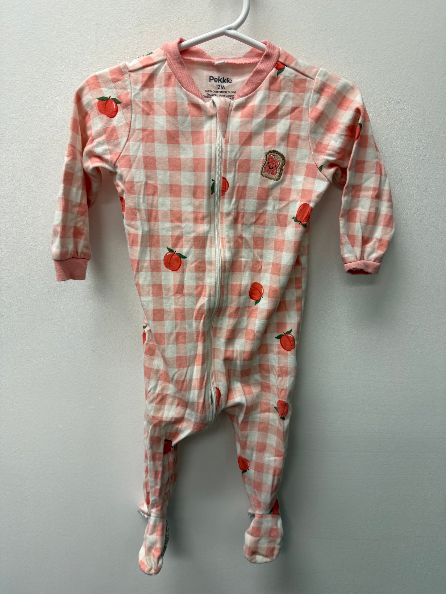 PEKKLE PINK GINGHAM SLEEPER SIZE 12M